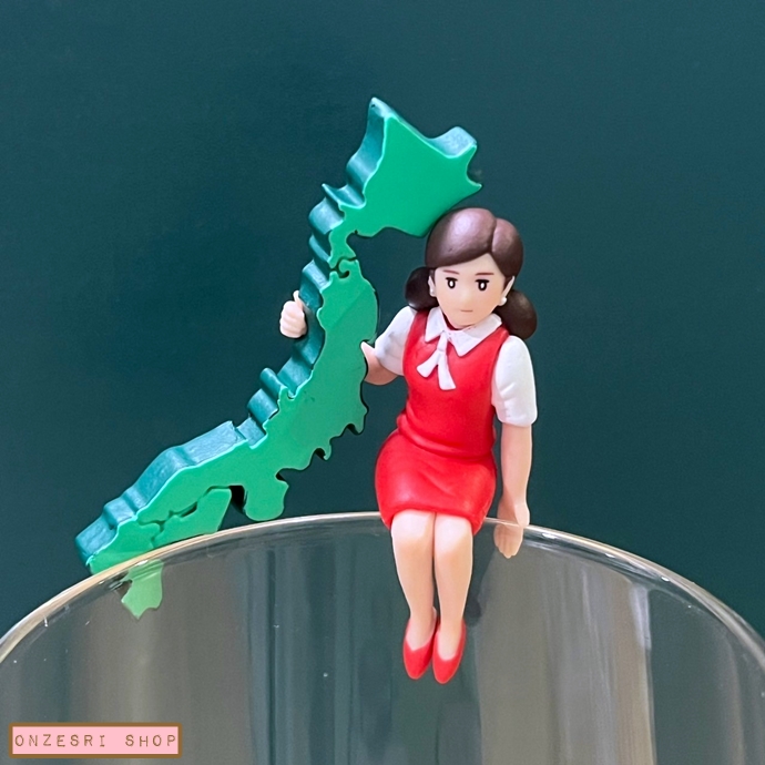 Cup no Fuchiko Japan Set (Limited) สาวน้อยเกาะแก้วลายเอกลักษณ์ประจำญี่ปุ่น ชุดสีแดง มีหลายแบบให้เลือก