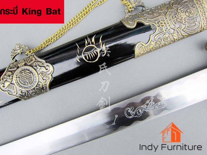 กระบี่ รุ่น King Bat ใบมีดสแตนเลส ปลอกไม้ทำสี
