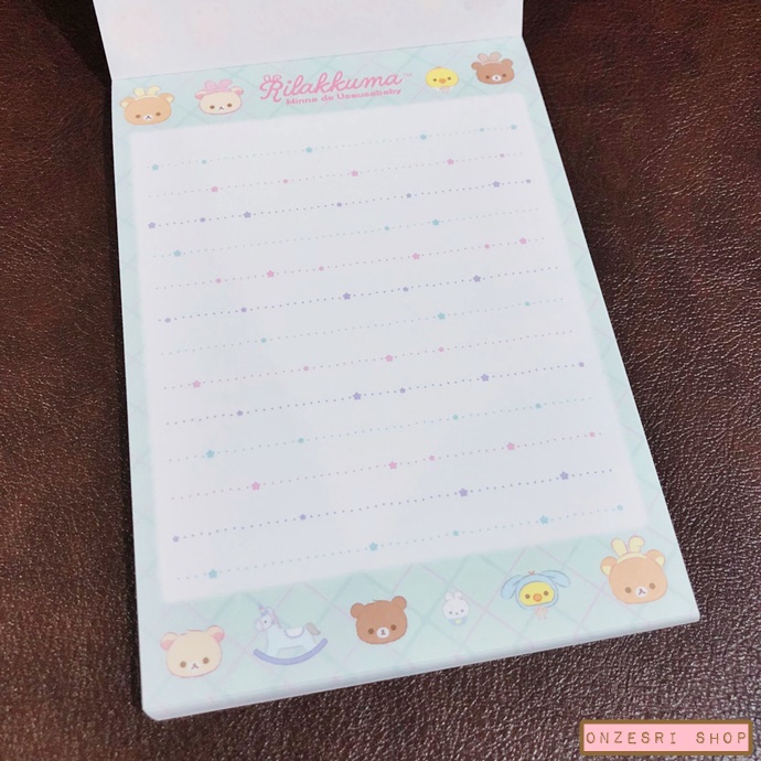 สมุดฉีก Rilakkuma Usa Usa Baby แบบลาย Milk ขนาด 14.8 x 10.5 ซม. มี 4 ลาย รวม 100 แผ่น