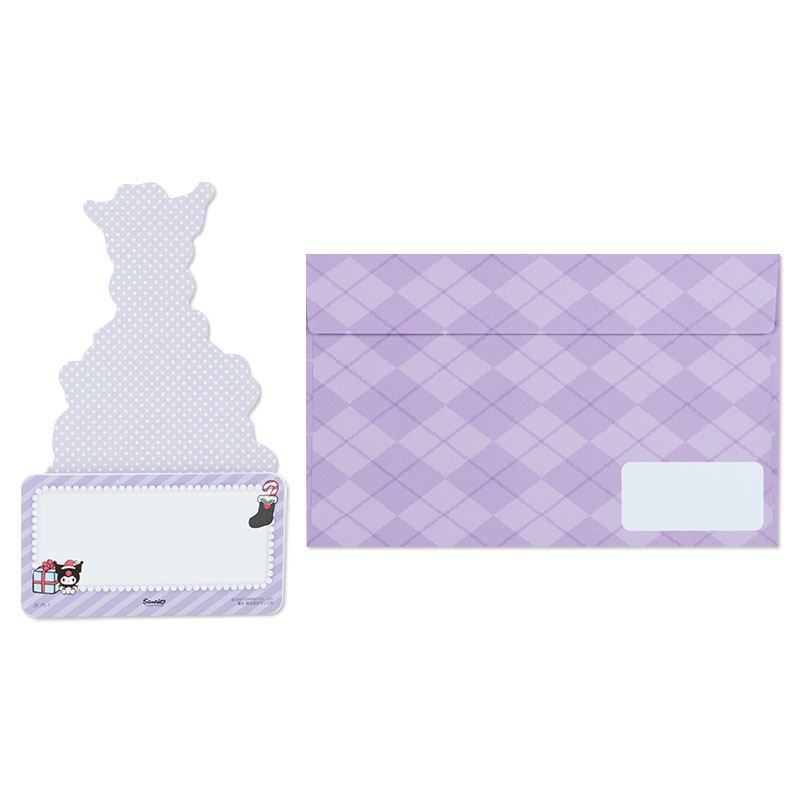 Sanrio Christmas Pop Up Card From Japan การ์ดอวยพรลาย Kuromi กางออกมาเป็นต้นคริสต์มาสได้น่ารัก ขนาด 18.8 x 13 x 7.2 ซม.