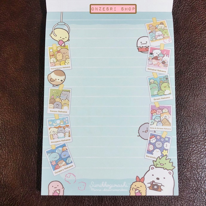 สมุดฉีก Sumikko Gurashi - Everyone Gathers แบบสีฟ้า ขนาด 14.8 x 10.5 ซม. มี 4 ลาย รวม 100 แผ่น