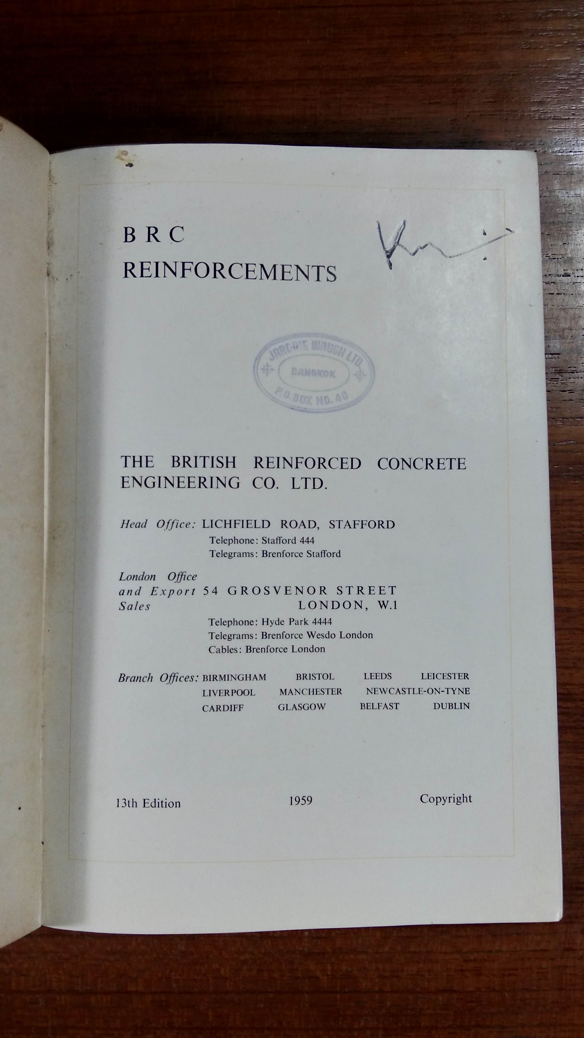 THE BRITISH REINFORCED CONCRETE ENGINEERING CO. LTD. / B R C