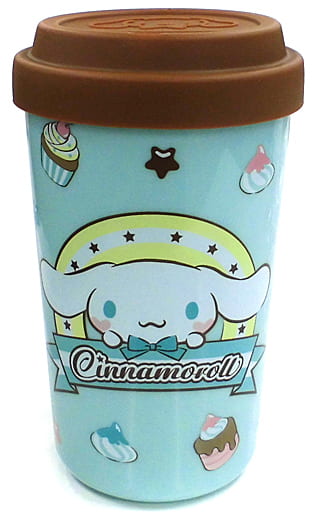แก้วพลาสติก Cinnamoroll Choco Mint Tumbler สีเขียวมินต์ ฝาเป็นซิลิโคนสีน้ำตาล ขนาด 14 x 8 ซม. ไม่มีวางขายทั่วไป เป็นแบบต้องลุ้นกับทางหน้าร้าน Sanrio ที่ญี่ปุ่นเท่านั้น