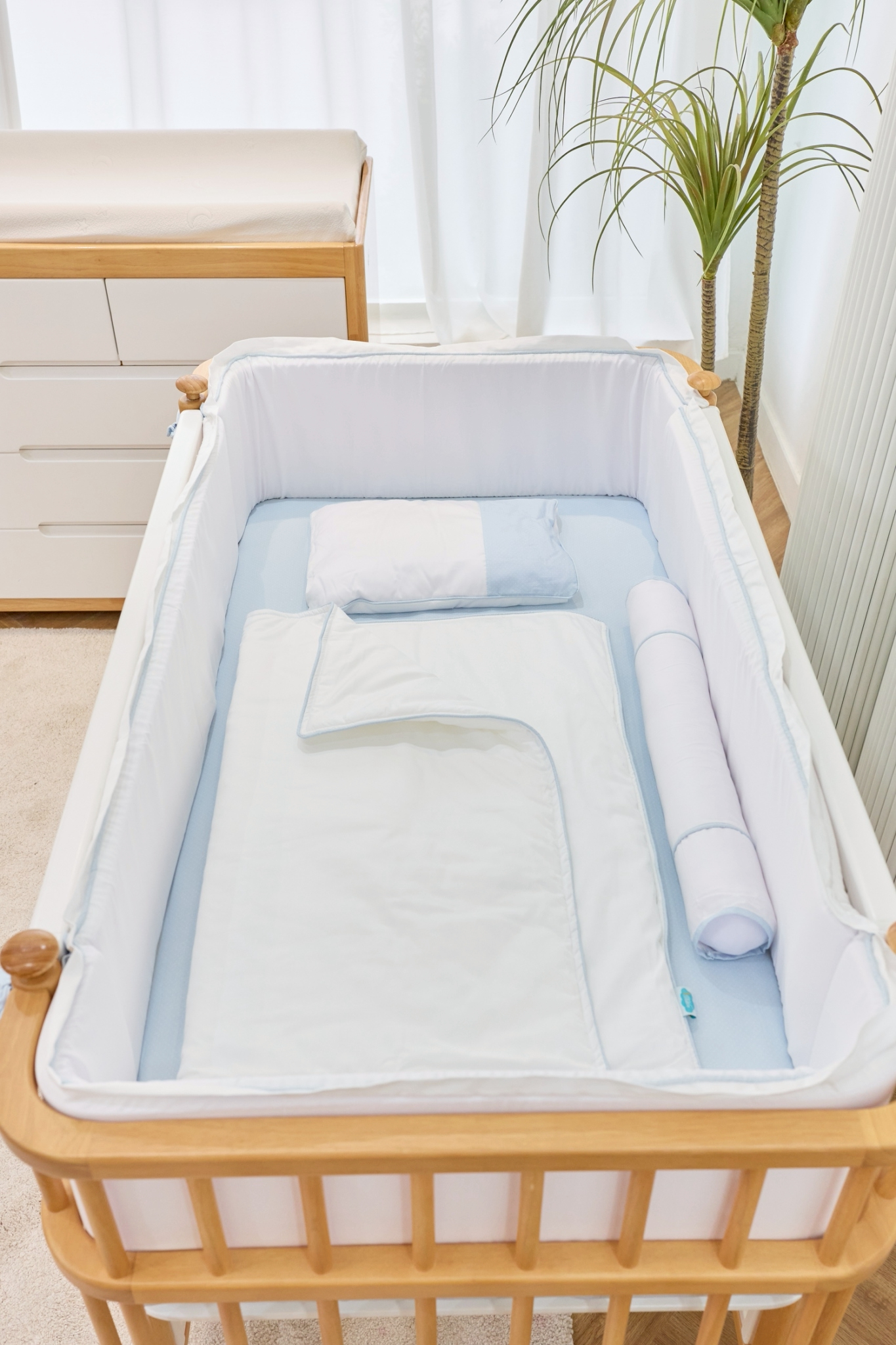 Idawin ชุดเครื่องนอนผ้า Cotton 100% Bedding Set รุ่น Oscar ลาย Snow Blue