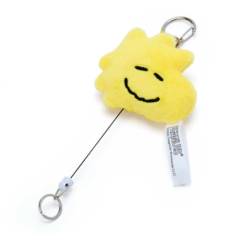 พวงกุญแจ Snoopy Peanuts 70 Years แบบ Woodstock ด้านล่างดึงยืดได้ ขนาด 7.5 x 2.5 x 13 ซม.