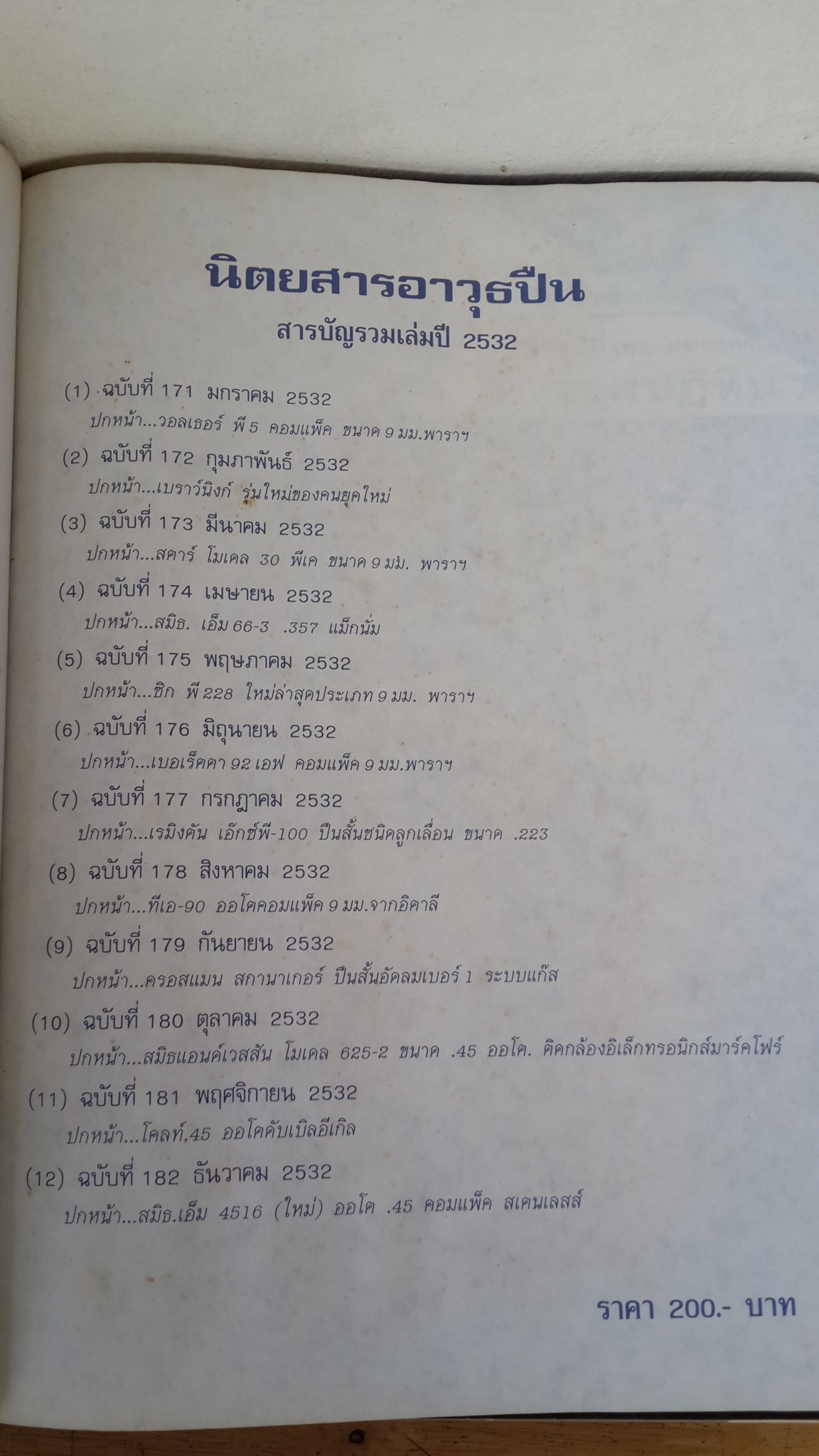 นิตยสาร อาวุธปืน รวมเล่มปี 2532 (ปกแข็ง)