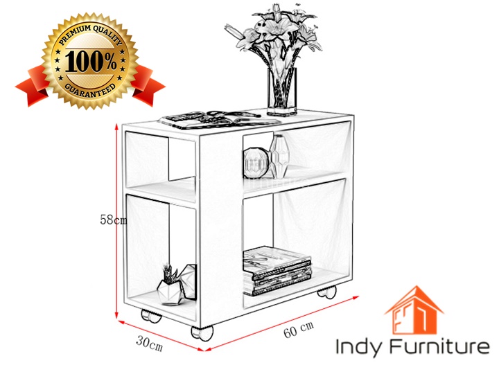 โต๊ะกลางอเนกประสงค์ รุ่น Hi-PB ขนาด กว้าง60 x ลึก30 xสูง58Cm. สีขาว