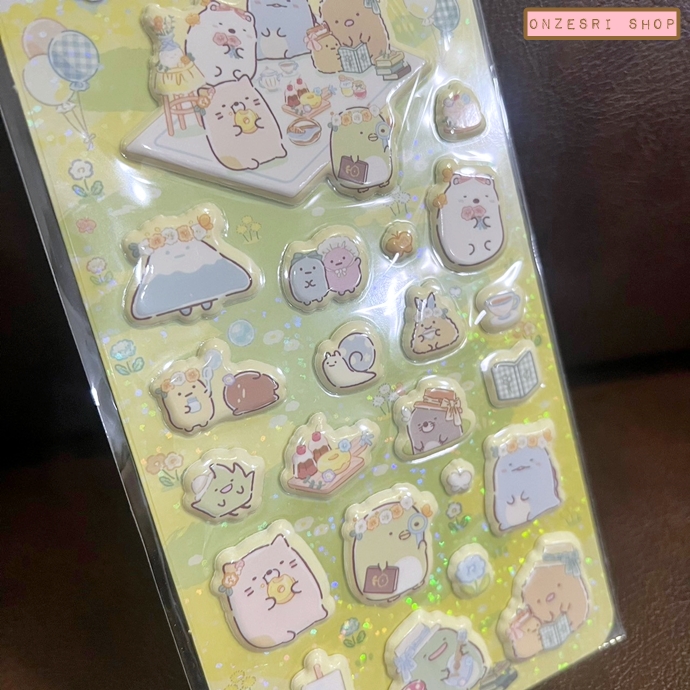 สติกเกอร์แบบนูน Funi Funi Sticker แบบ Sumikko Gurashi Picnic ขนาด 20 x 9.5 ซม.
