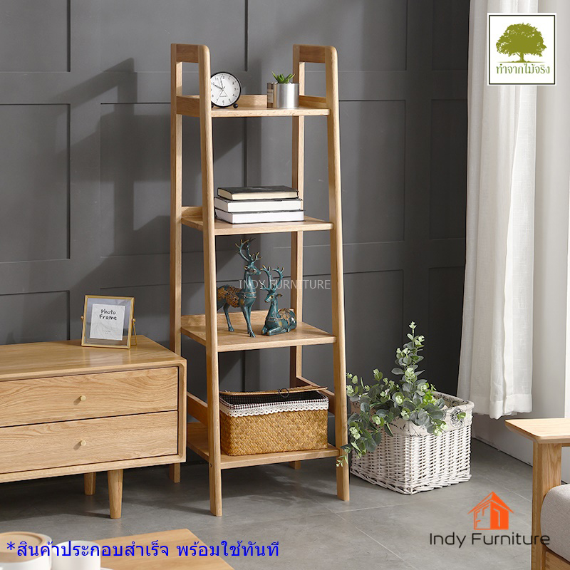 ชั้นวางอเนกประสงค์ไม้ยางพารา รุ่น Tower ขนาด W43xD42xH150 cm. สีธรรมชาติ