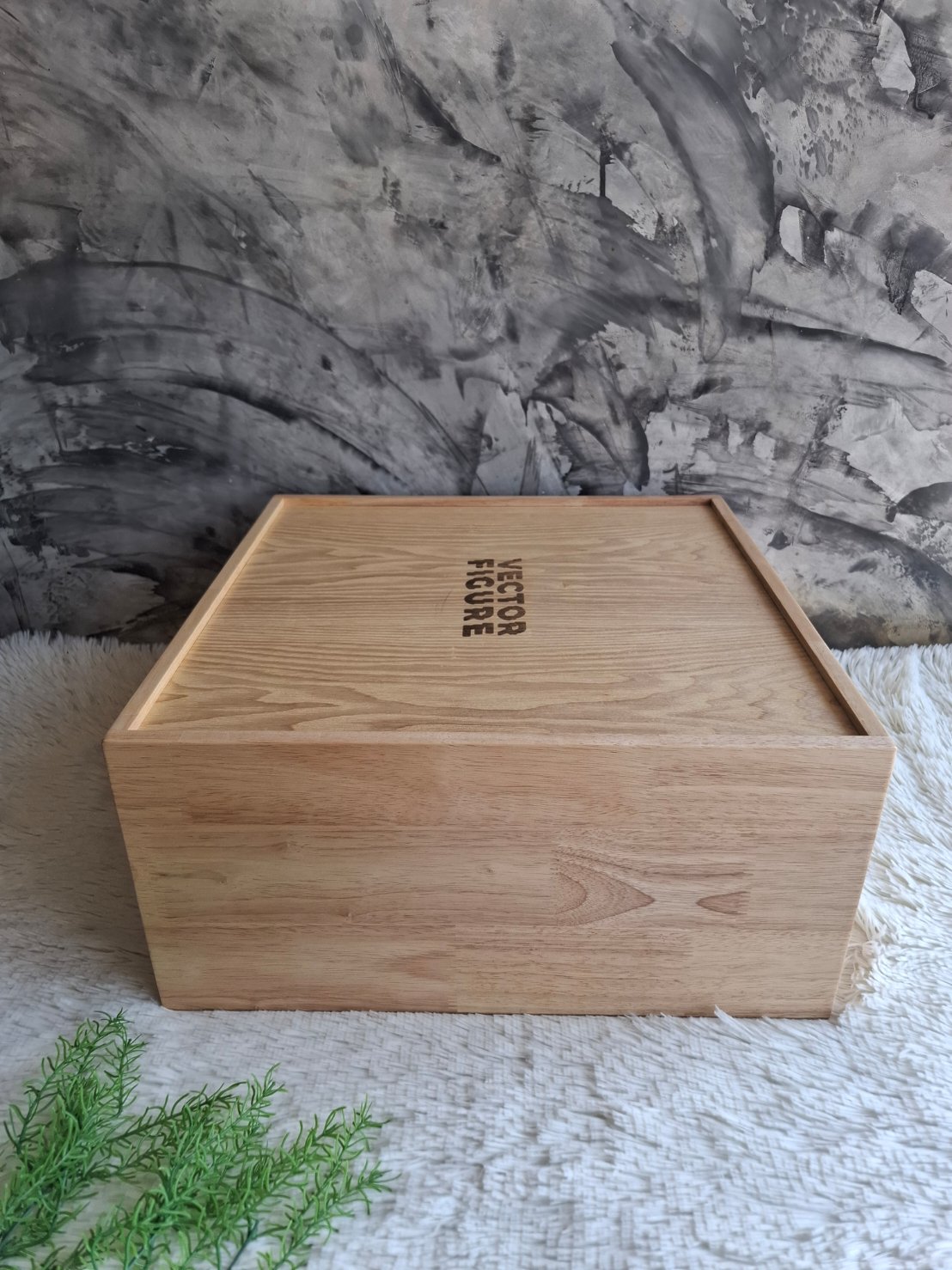 กล่องไม้ยางพาราฝาสไลด์