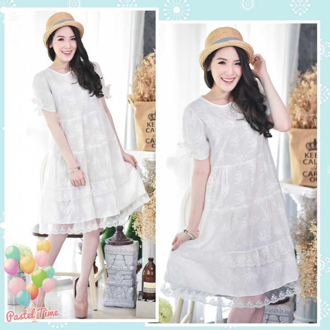 Bella White Midi Dress