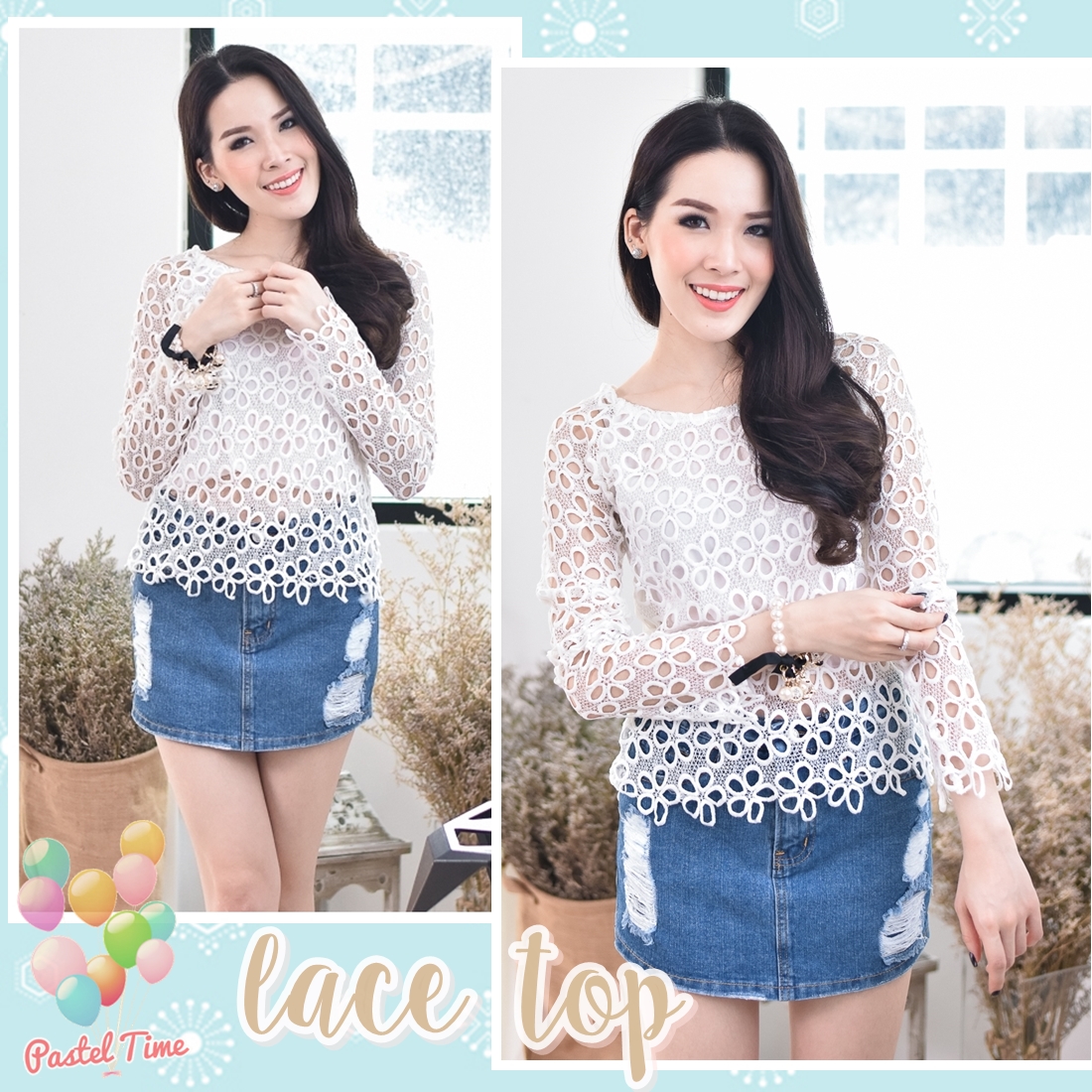 White Flower Lace Top