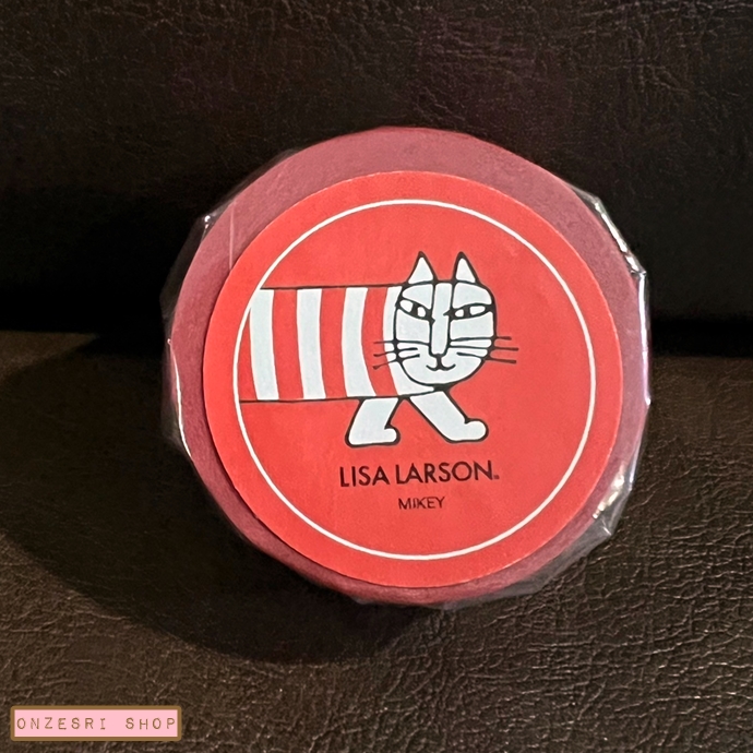 Masking Tape เทปตกแต่ง Lisa Larson จากญี่ปุ่น ลายแมว Mikey สีแดง ม้วนใหญ่ ขนาด 3 x 10 ม.