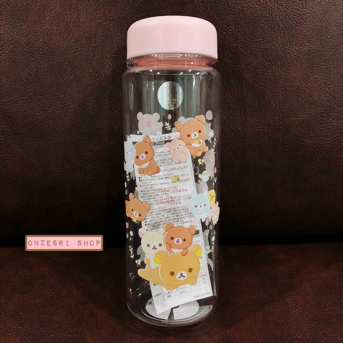 กระบอกน้ำ ลาย Rilakkuma Friends of Chairoikoguma ฝาสีชมพู ขนาด 500 ml สูง 20 ซม. ทนความร้อนได้ 100 องศา ทนความเย็น -20 องศา