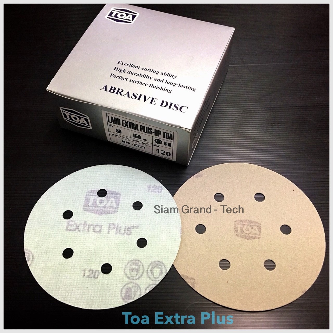 กระดาษทรายกลม TOA Extra Plus 6" 6 รู