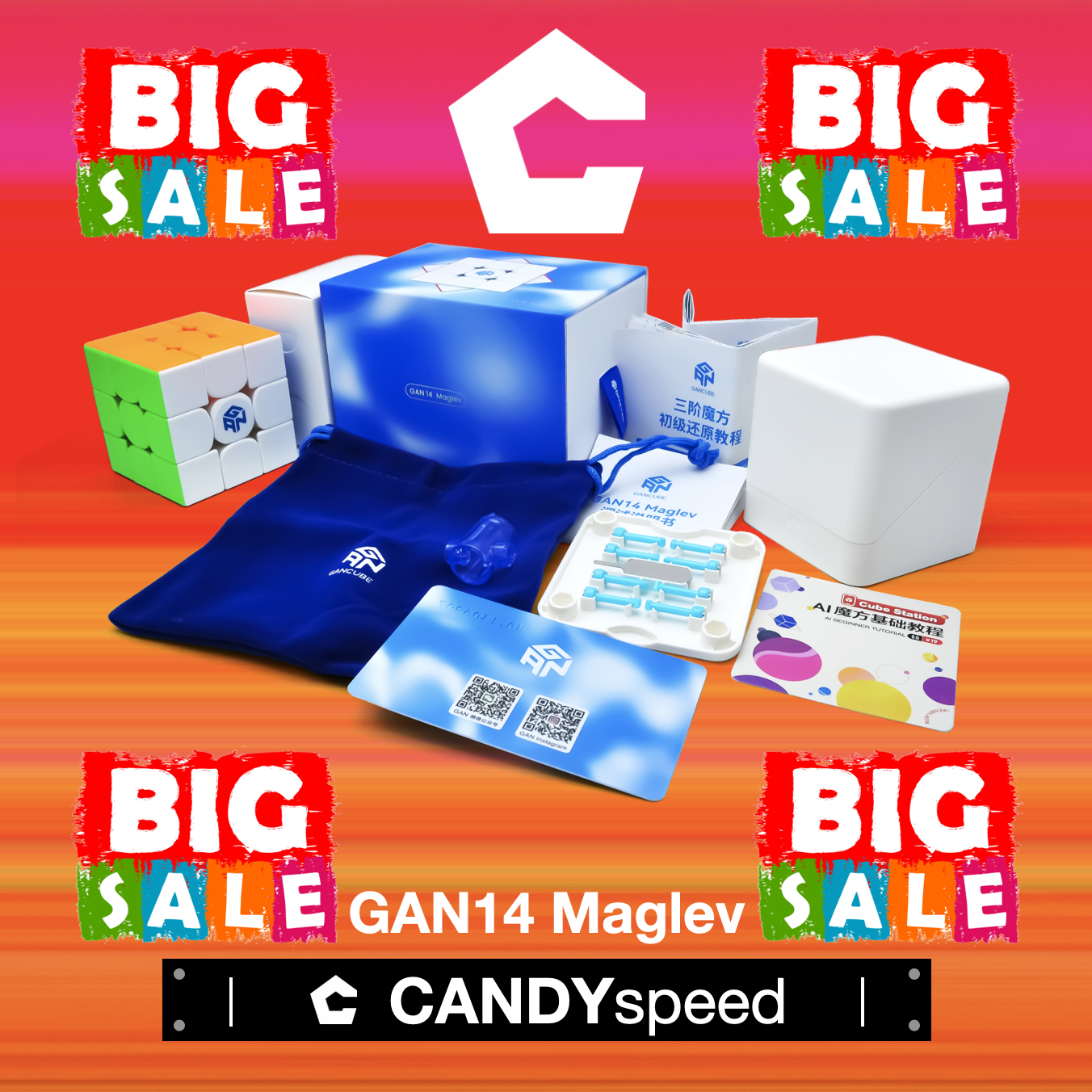 BIG SALE รูบิค GAN14 Maglev UV, GAN 14 Maglev Frosted รูบิคแม่เหล็ก Magnetic Cube | by CANDYspeed
