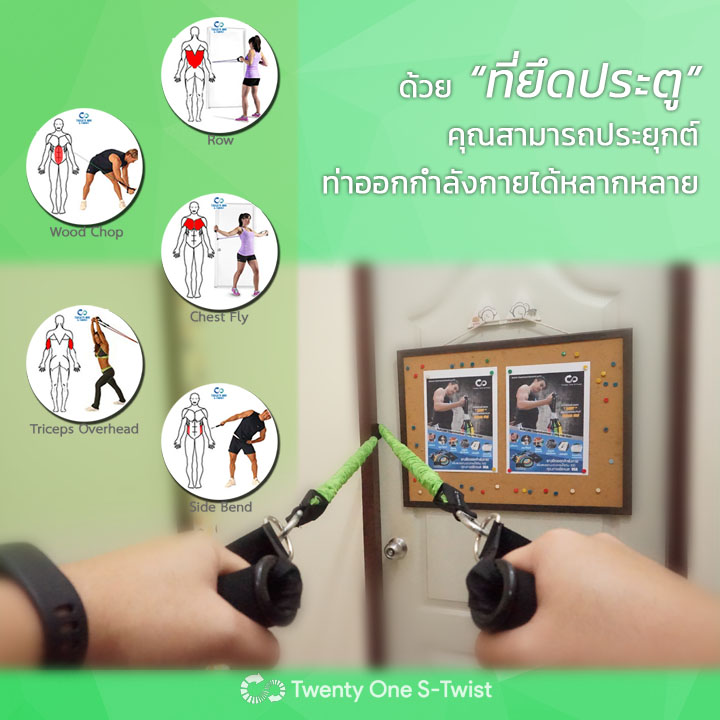 ยางยืดออกกำลังกาย Medium (สีเขียว)