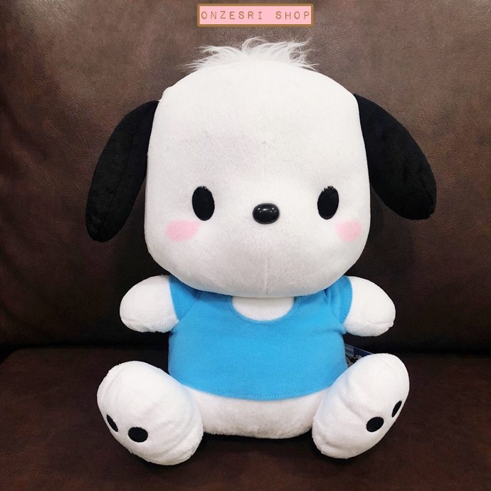 ตุ๊กตา Pochacco ใส่เสื้อสีฟ้า ขนาด 30 x 25 ซม.