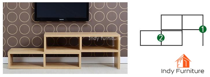 ชั้นวางอเนกประสงค์ ไม้ยางพารา รุ่น Twin-WD สีธรรมชาติ