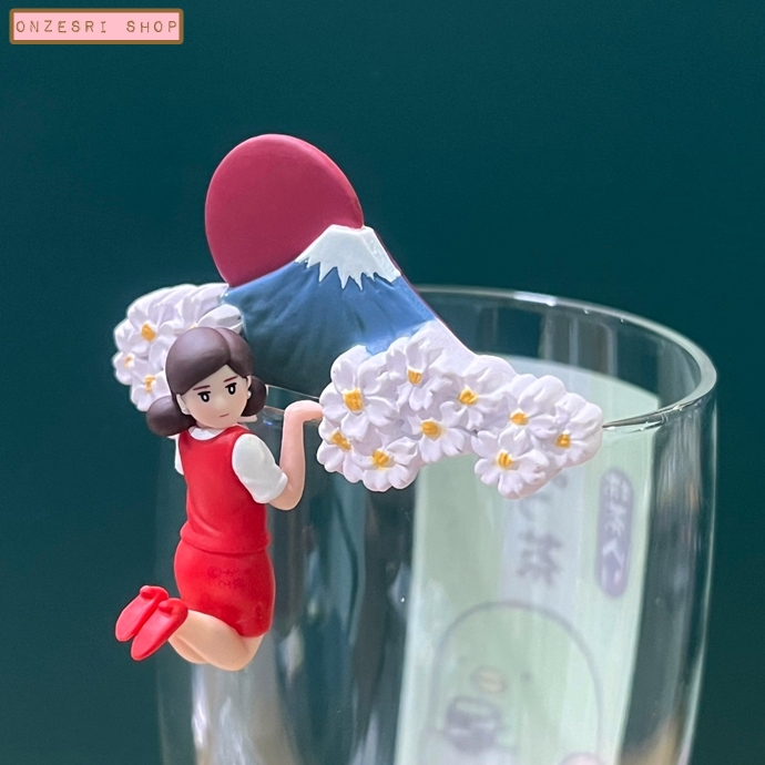 Cup no Fuchiko Japan Set (Limited) สาวน้อยเกาะแก้วลายเอกลักษณ์ประจำญี่ปุ่น ชุดสีแดง มีหลายแบบให้เลือก