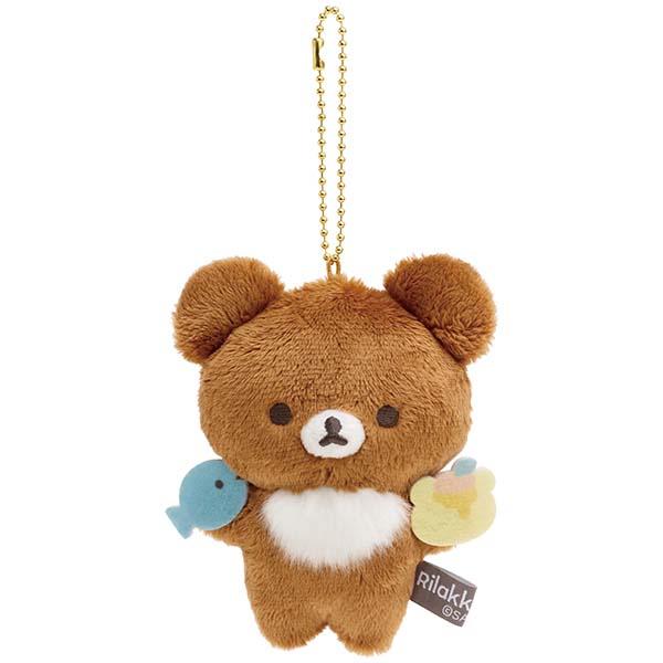 พวงกุญแจตุ๊กตา BASIC RILAKKUMA Favorite Things แบบ Chairoikoguma ขนาด 11 x 9 x 5 ซม.