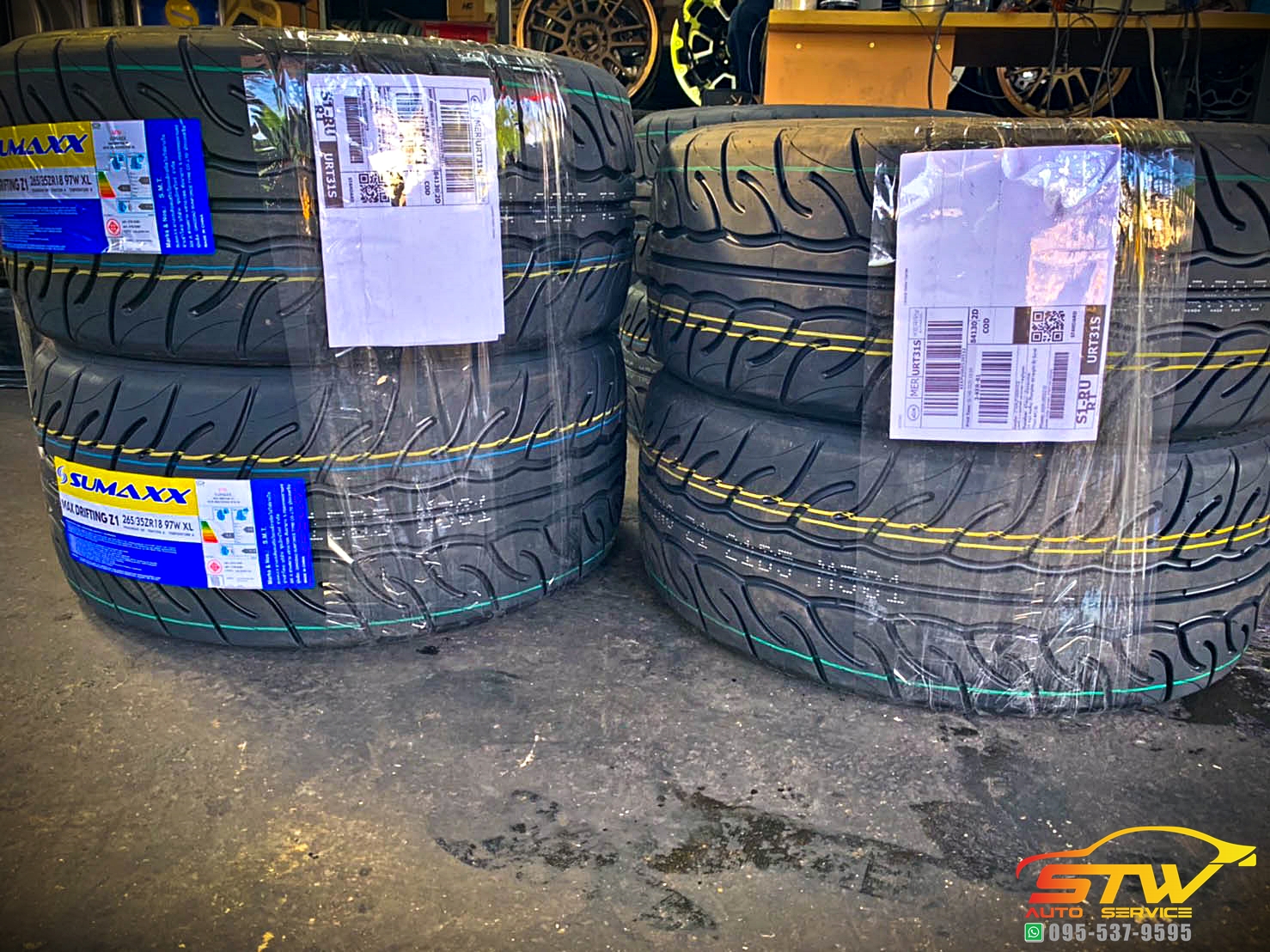 ยางใหม่ SUMAXX MAX DRIFTING Z1 ขนาดยางหน้า-หลัง ไม่เท่ากัน 235/40R18 265/35R18