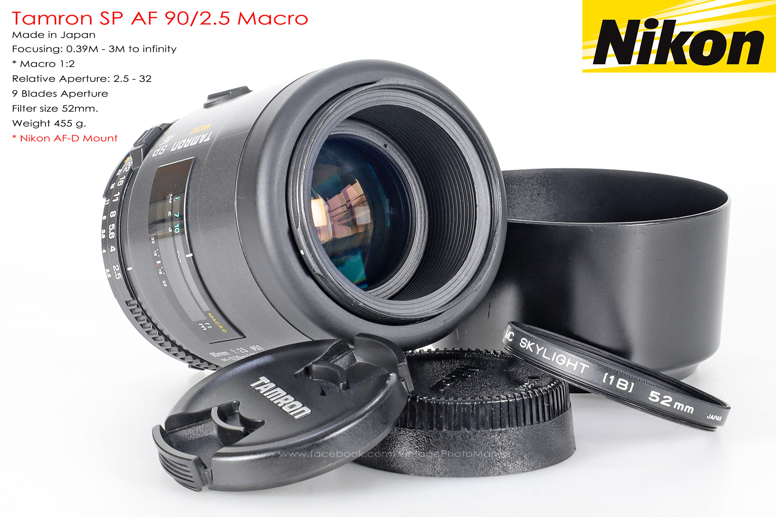 Tamron SP AF 90/2.5 Macro *Nikon AF-D Mount เลนส์มาโครพรอตเทรตสำหรับกล้อง Nikon DSLR
