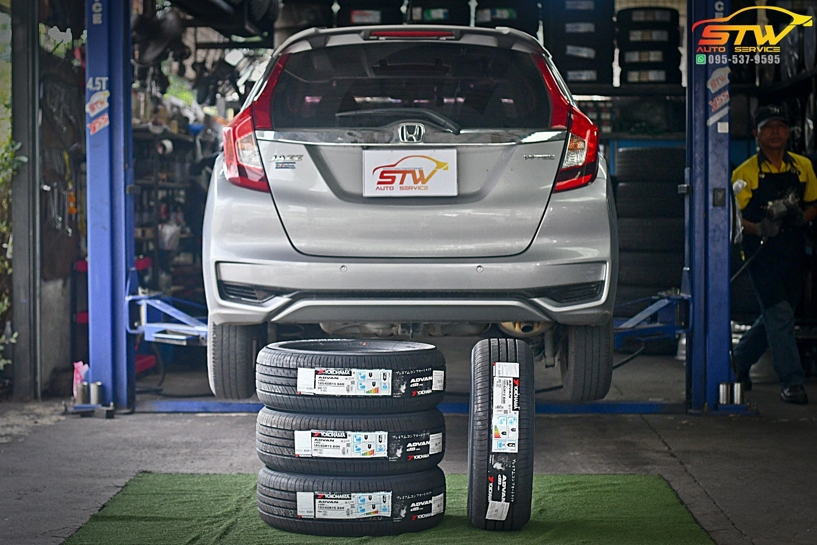 เปลี่ยนยาง HONDA JAZZ GK YOKOHAMA ADVAN dB V552 185/60R15 84H