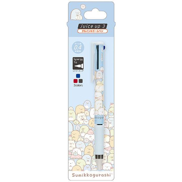 ปากกาหมึกเจล Pilot Juice up 3 ลาย Sumikko Gurashi - Full of Sumikko สีฟ้า หัว 0.4 หมึก 3 สี (แดง ดำ น้ำเงิน)
