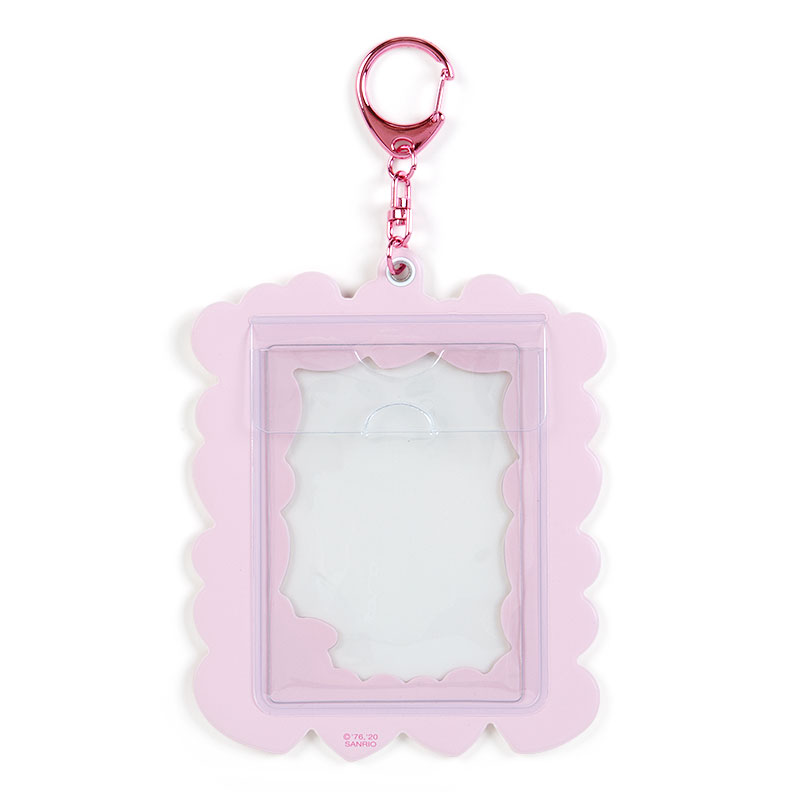 พวงกุญแจเฟรมการ์ด/โพลารอยด์/รูป/บัตร แบบขอบรูปหัวใจ ของแท้จาก Sanrio Japan สายติ่ง สายไอดอล ต้องมี ! ขนาด 10.8 x 0.3 x 13.3 ซม. ทำจาก PVC มี 5 แบบให้เลือก
