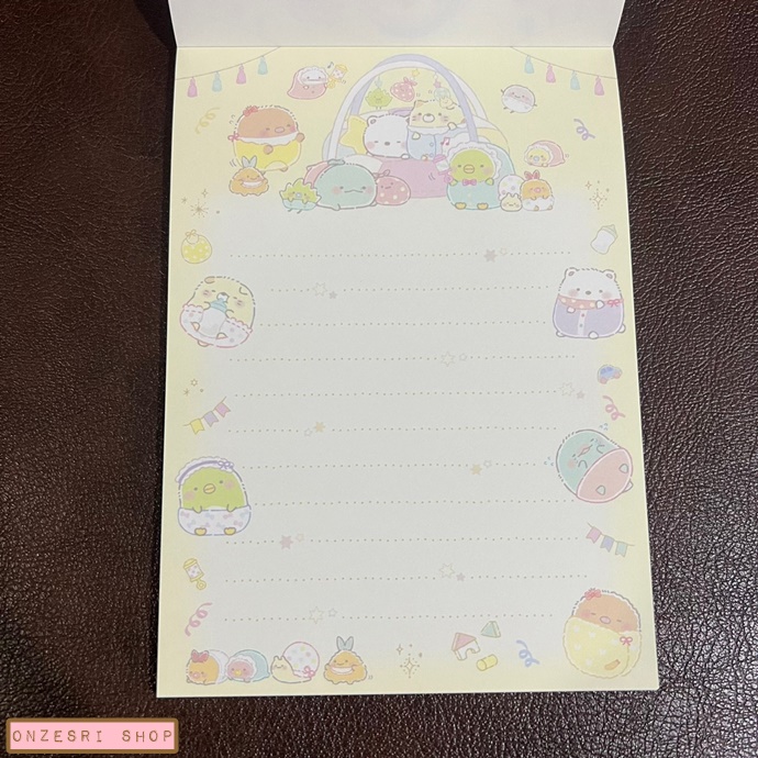 สมุดฉีก Sumikko Gurashi - Sumikko Baby แบบสีม่วง ขนาด 14.8 x 10.5 ซม. มี 4 ลาย รวม 100 แผ่น