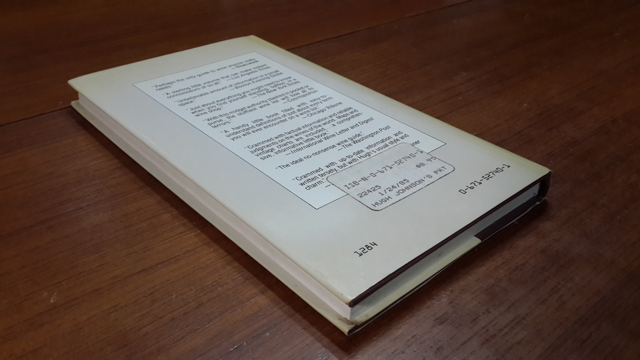 HUGH JOHNSON'S POCKET ENCYCLOPEDIA OF WINE 1985 EDITION
