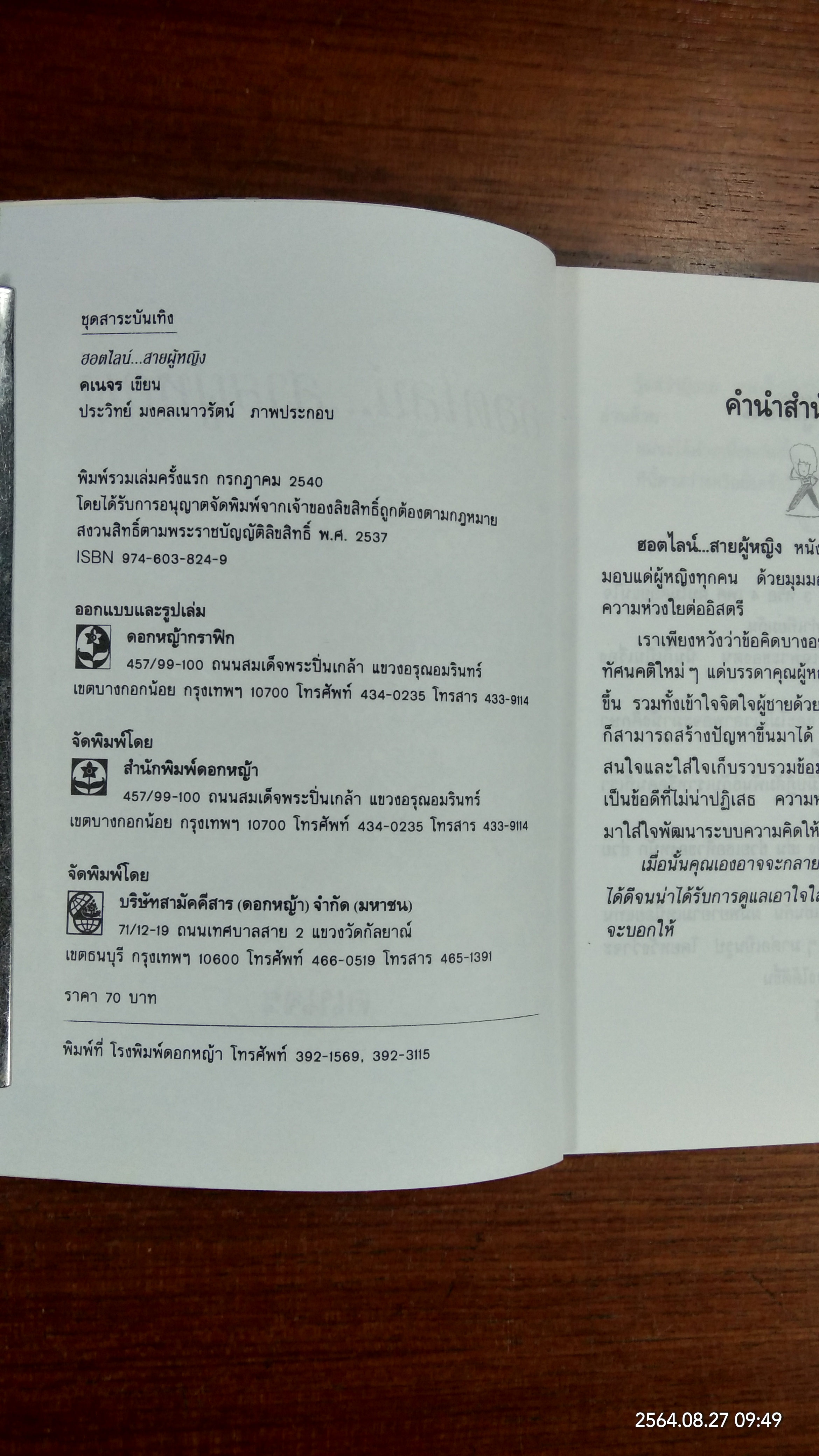 ฮอตไลน์ สายผู้หญิง / คเนจร