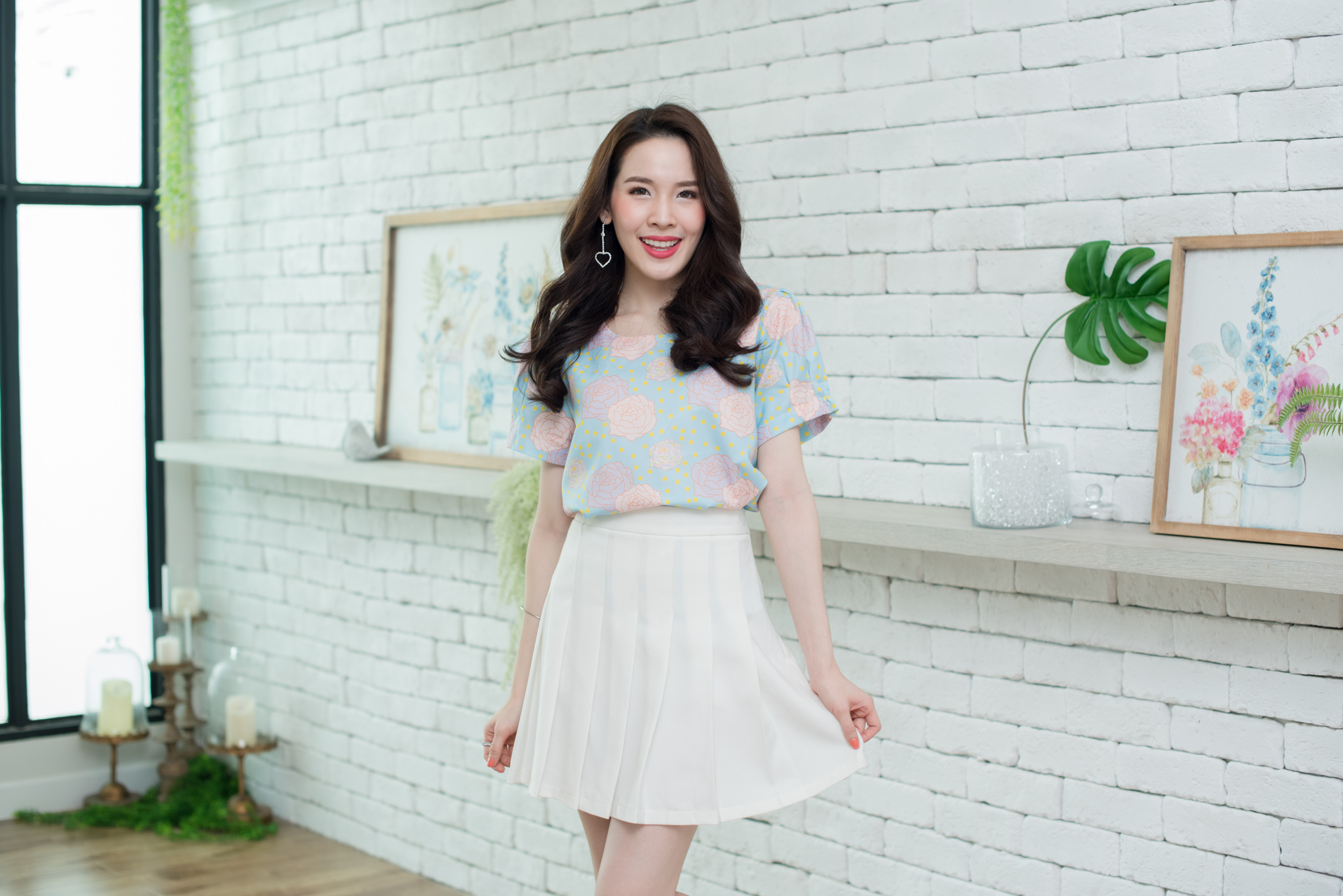 Pastel Roses Blouse เฉพาะเสื้อ