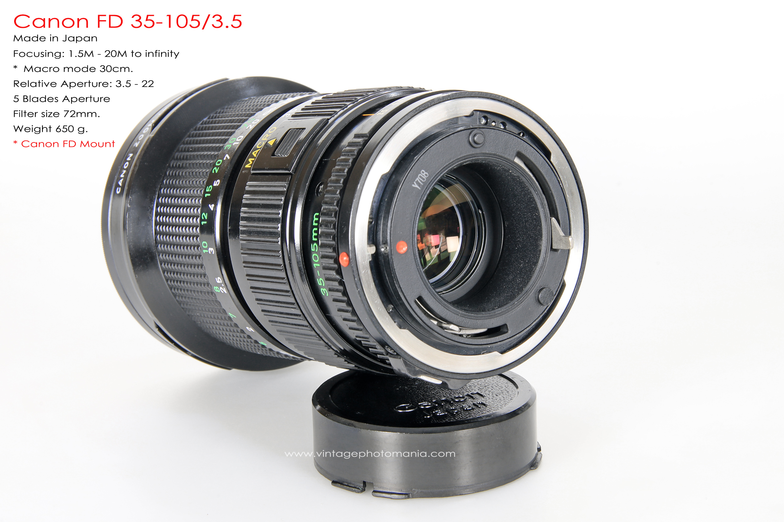 Canon FD 35-105/3.5 *FD Mount เลนส์อเนกประสงค์เอฟกว้างคุณภาพดี