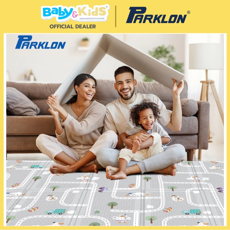 Parklon PE Portable Mat แผ่นรองคลานเกาหลีรุ่นพับได้ขนาด 140x 200 x1 cm. ลาย Coco Bear Picnic