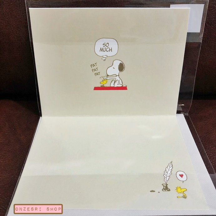 Snoopy Pop Up Thank You Card จาก Hallmark Japan การ์ดขอบคุณเป็น Pop Up ด้านหน้า แบบซองจดหมาย ขนาด 13.2 x 10 ซม.