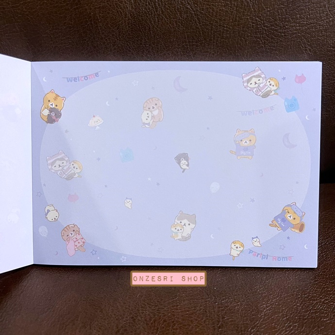 สมุดฉีก Corocoro Coronya Sleepover Party แบบสีฟ้า ขนาด 14.8 x 10.5 ซม. มี 4 ลาย รวม 100 แผ่น