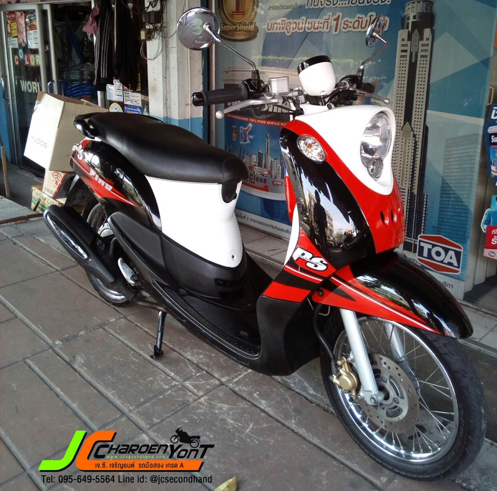 รถบ้านสีสวยโดนมาอีกแล้วจร้า!!! YAMAHA FINO ลาย PS(เกย์แยก) รถจดทะเบียนกลางปี56