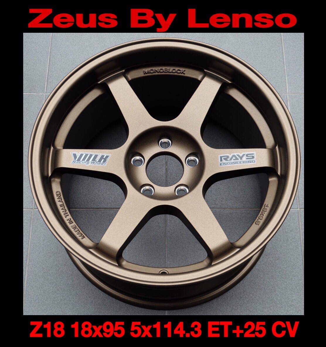 ล้อ TE37 ขอบ 18" x 9.5/10.5 5รู114.3 (ZEUS Z18) งานไทย