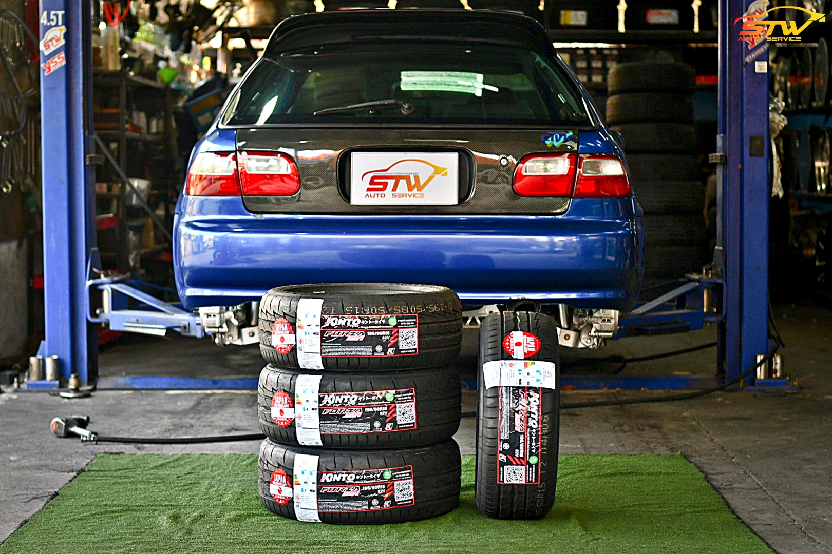 ยาง KINTO FORZA 001 195/50R15 82V ติดตั้งใส่ HONDA CIVIC EG