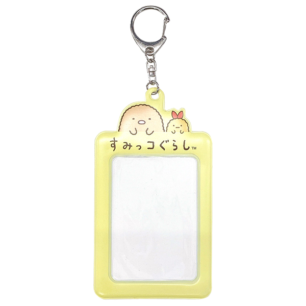 พวงกุญแจเฟรมการ์ด/โพลารอยด์/รูป/บัตร Sumikko Gurashi ของแท้จาก San-X Japan ขนาด 11.6 x 8.9 ซม. / ช่องขนาด 8.6 x 5.4 ซม. ทำจาก PVC แบบ Tonkatsu & หางกุ้งเทมปุระ สีเหลือง