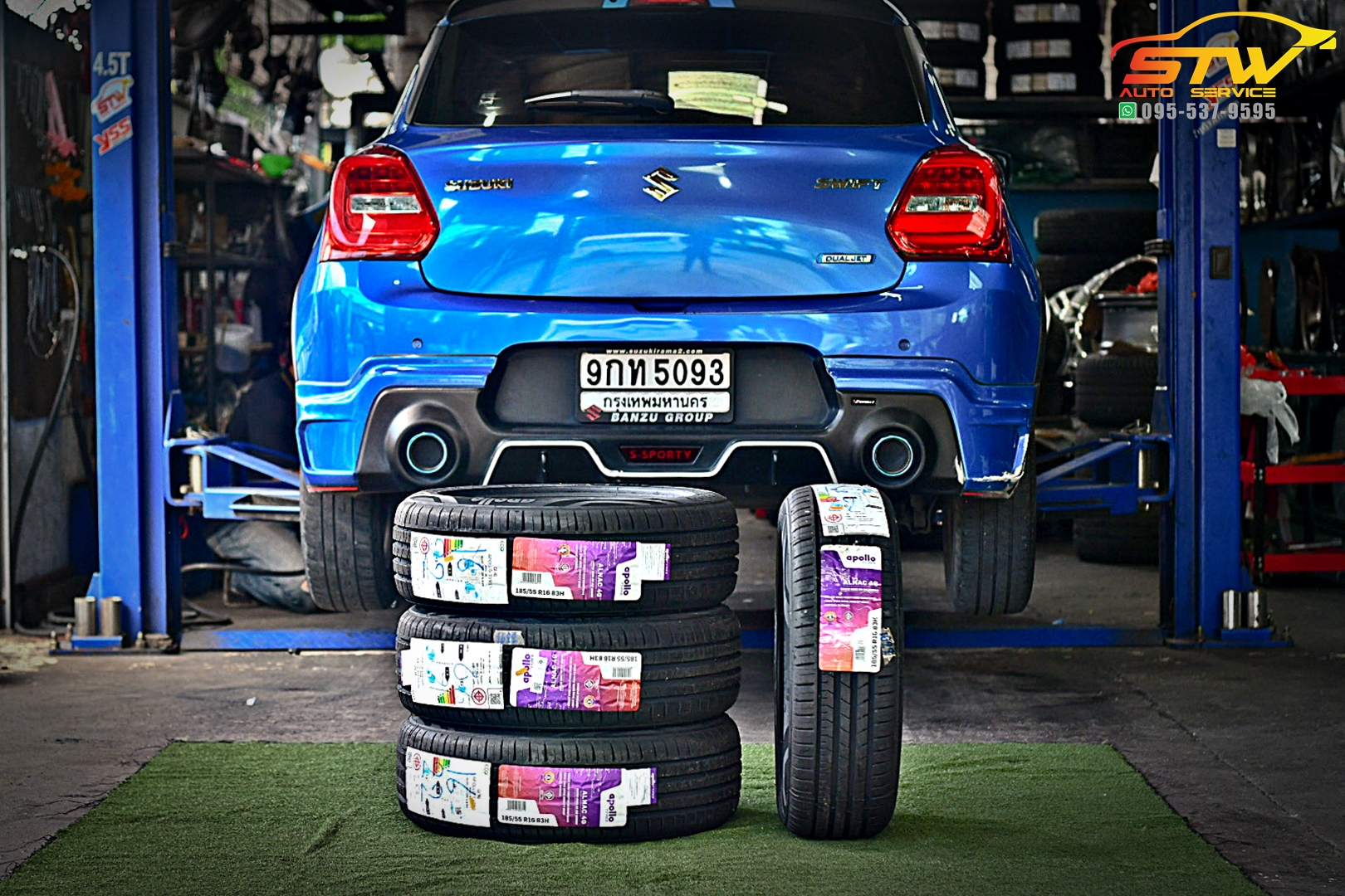 เปลี่ยนยาง SUZUKI SWIFT APOLLO Alnac 4G 185/55R16 83H