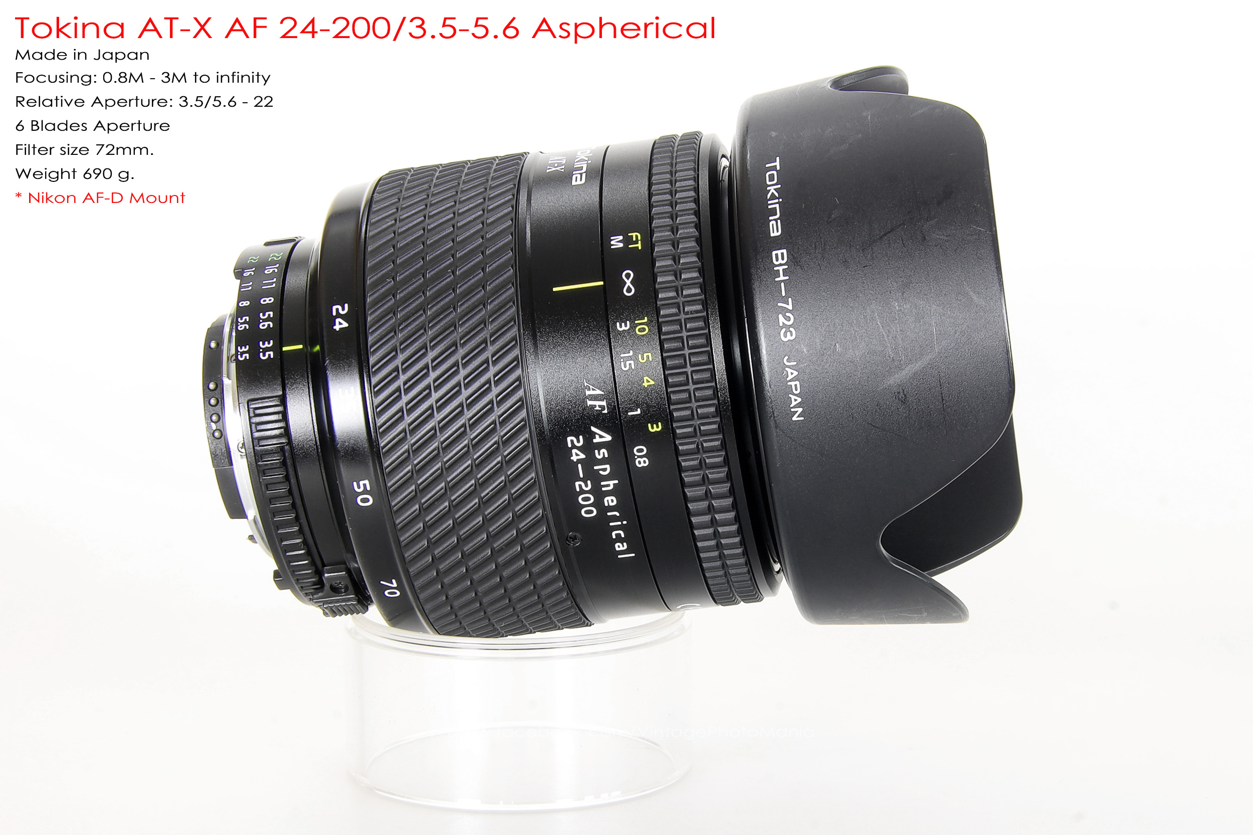 Tokina AT-X AF 24-200/3.5-5.6 Aspherical[IF] *Nikon AF-D Mount เลนส์ครอบจักรวาลรองรับฟูลเฟรม