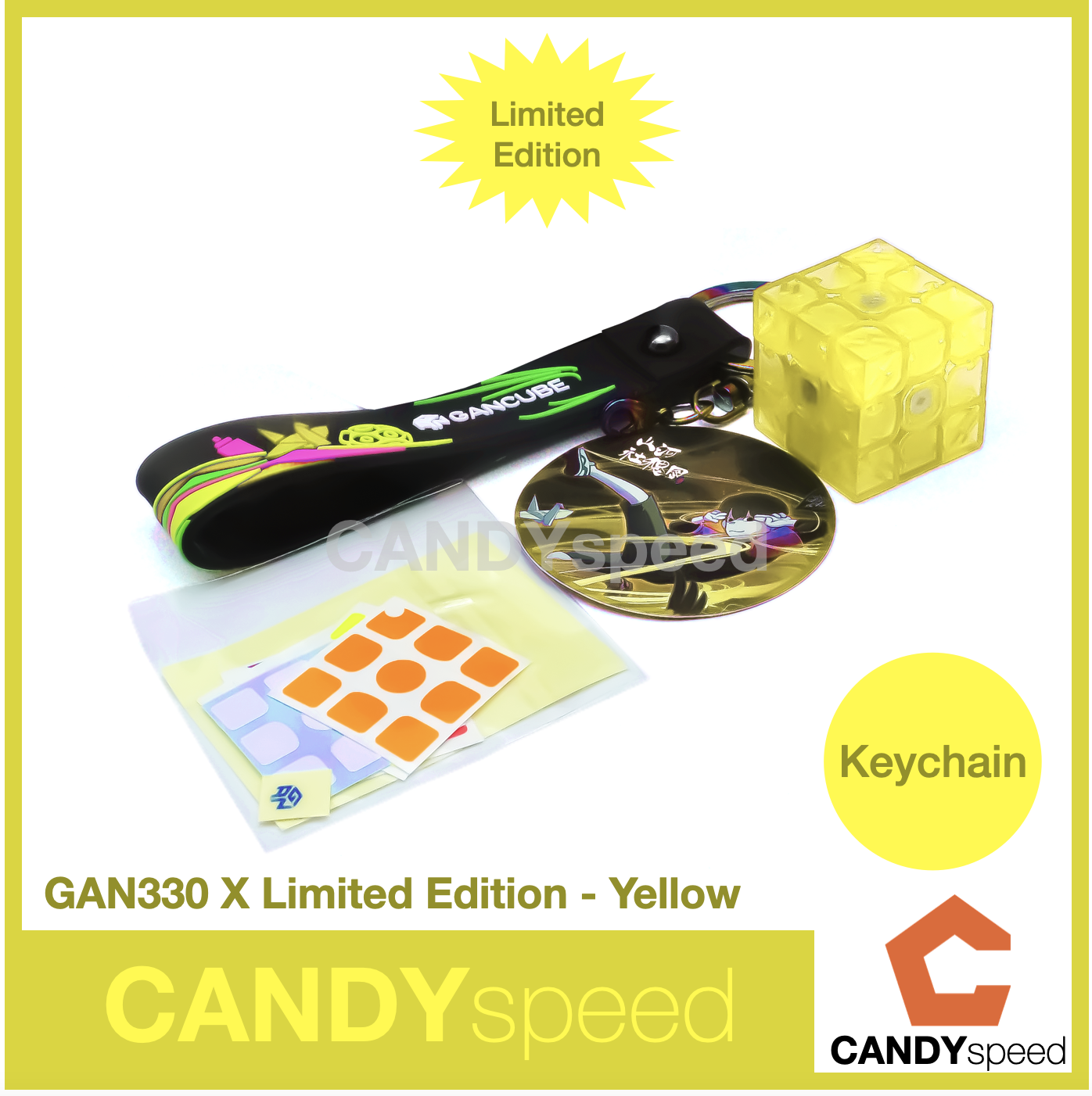 รูบิคพวงกุญแจ GAN330 Keychain Cube 3x3 Stickerless | By CANDYspeed