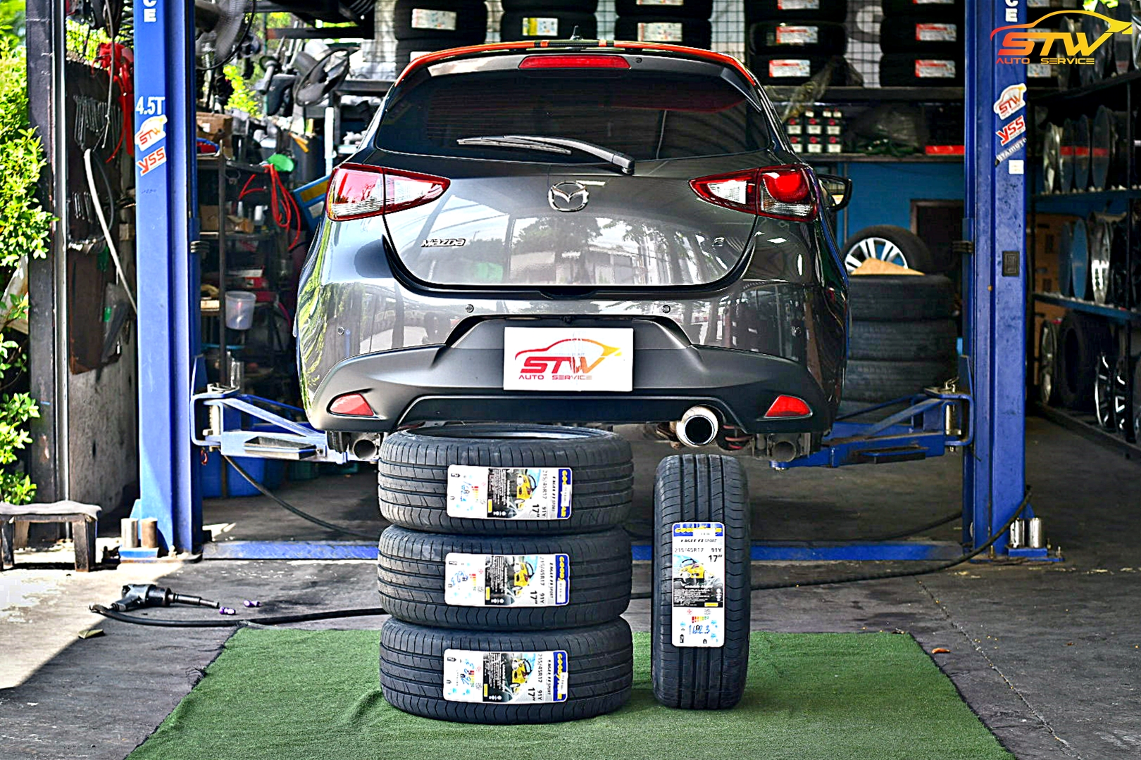 ยาง GOODYEAR EAGLE F1 SPORT 215/45R17 91Y ติดตั้งใส่ MAZDA 2 SKYACTIV