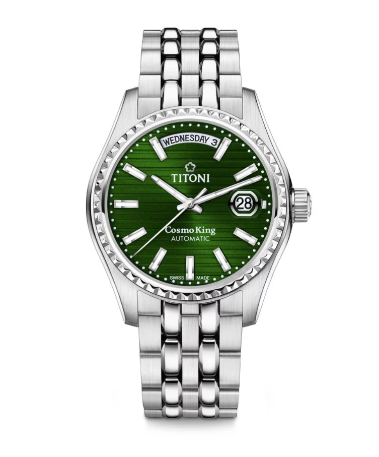(ประกันศูนย์ไทย) TITONI Automatic COSMO KING รุ่น 797 S-697 (หน้าปัดสีเขียว)