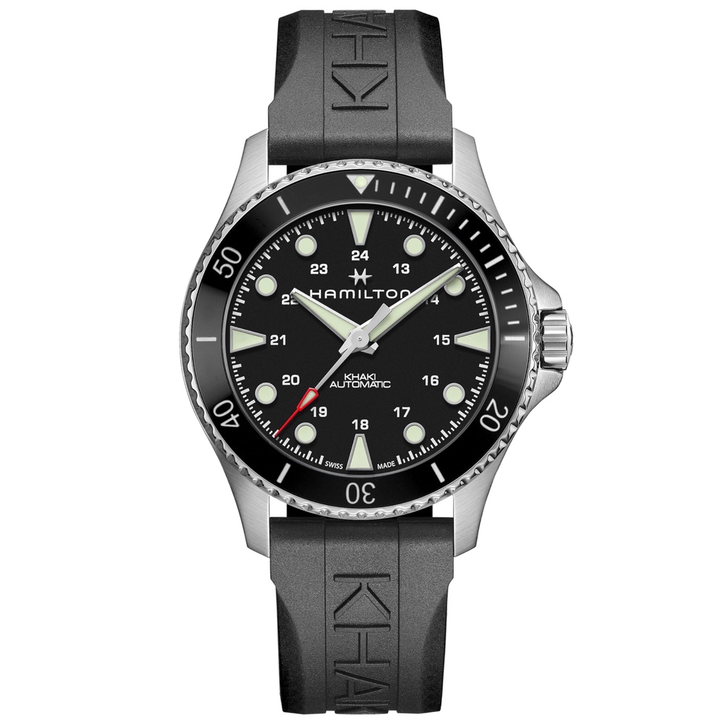 Hamilton Khaki Navy Scuba Automatic 43mm หน้าปัดดำ สายยาง รุ่น H82515330 (ประกันศูนย์ไทย)