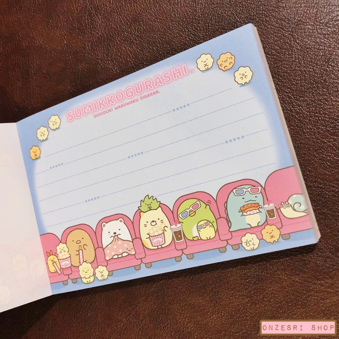 สมุดฉีก Sumikko Gurashi Movie Theatre แบบ Theatre ขนาด 14.8 x 10.5 ซม. มี 4 ลาย รวม 100 แผ่น