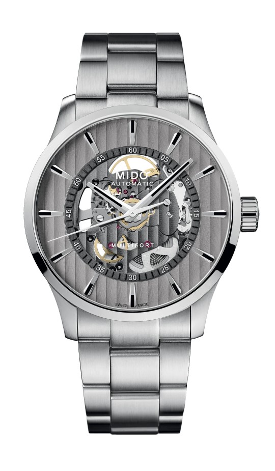 (ประกันศูนย์ไทย) MIDO MULTIFORT SKELETON VERTIGO (สีขาวโรเดียม) รุ่น M038.436.11.031.00